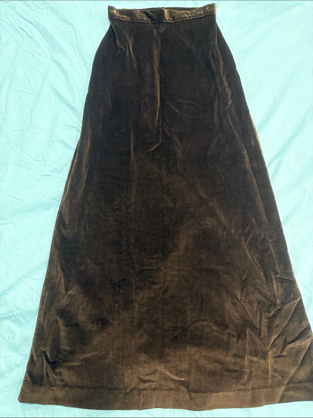 Vintage Velvet Maxi Skirt in Deep Brown - Women's Maxi Skirt
